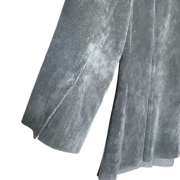 Yansi Fugel Womens Western Snap Button Pig Suede Shirt Sz L Shacket Boho Cowgirl - Picture 8 of 12